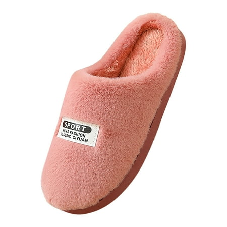 

SEMIMAY 2022 New Couple Women s Winter Home Leisure Non Slip Plush Slippers Red