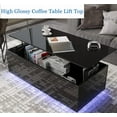 Yaoping High Gloss Lift Top LED Coffee Table with Storage for Small
