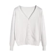 thumbnail image 1 of HBFAGFB Cardigan for Women Spring Autumn Knitted Long Sleeves Simple Versatile Daily Wear White Size L, 1 of 3