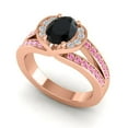 thumbnail image 2 of 2.35 Carat Oval Cut Black Onyx & Pink Sapphire Gemstone Latest Design Engagement Ring for Ladies Solid 14K Rose Gold Size 4.5 by Diamond-Capitals, 2 of 8