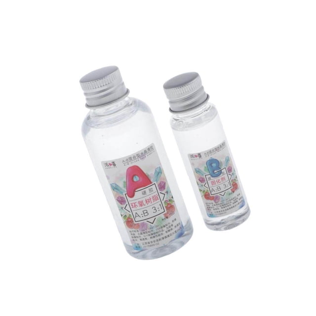 serony 1 Ensemble Colle en Résine Époxy Cristal Transparent AB pour Bricolage 3:1 100 g Colle Dure