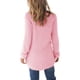 thumbnail image 3 of Mujeres Pullover Túnica Tops Casual Fluffy High Low Sweaters Cuello redondo Color sólido Manga larga Camisas de longitud media para damas jóvenes S-5XL Tallas grandes, 3 of 3