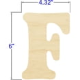 thumbnail image 2 of Pack of 1, 6 Inch x 1/8 Inch F Wood Letters in The Goudy Font for Wood Craft Project, Children or Adult Art Work, Home and Holiday Décor and DIY Fun, Made in USA, 2 of 2