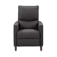 thumbnail image 3 of CorLiving Alder Upholstered Indoor Push Back Manual Recliner with Wood Legs, Dark Grey, 3 of 13