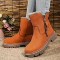 thumbnail image 6 of Viluyesy Womens Snow Boots, Thick Sole Round Toe Side Zipper Winter Warm Mid Calf Boots Orange, 6 of 7