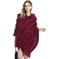 thumbnail image 3 of ZhangBaoLin Women Shawl Wrap Cardigan Knit Poncho Cape Sweater Coat Winter Fashion Hooded Knitwear, 3 of 5