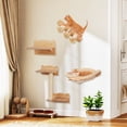thumbnail image 5 of Gymax Cat Wall Shelves w/ Hammock 2-step Cat Tree Perch Non-slip Carpet Mat for Indoor, 5 of 10