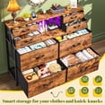 thumbnail image 2 of EnHomee Dresser for Bedroom with Power Strip & LED Lights Fabric Dresser with Open Shelves Chest of Drawers for Living Room, Rustic Brown, 2 of 7