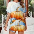 thumbnail image 2 of Thanksgiving Pumpkins 2 Pack Women’s Pajama Set Print Sleepwear And Shorts Y2k Loungewear Sets S-5XL, 2 of 7