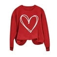 thumbnail image 4 of TKLPEHG Valentines Day Sweatshirt for Women Cute Heart Shirts Crewneck Casual Long Sleeve Valentines Pullover Holiday Tops (Red,XL), 4 of 8