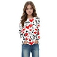 thumbnail image 2 of Edvintorg Valentine's Day Shirts for Girls Long Sleeve Cute Heart Printing Pullover Tops Tshirts Crewneck Dressy Casual Blouses 3-14 Years Teenage Girls' Clothing, 2 of 7
