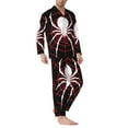 thumbnail image 2 of Salouo Spider On The Web Print Button-Front Long Sleeve Pajama Set for Men, Soft 2Pjs Men's Long Sleeve Sleepwear-Large, 2 of 7