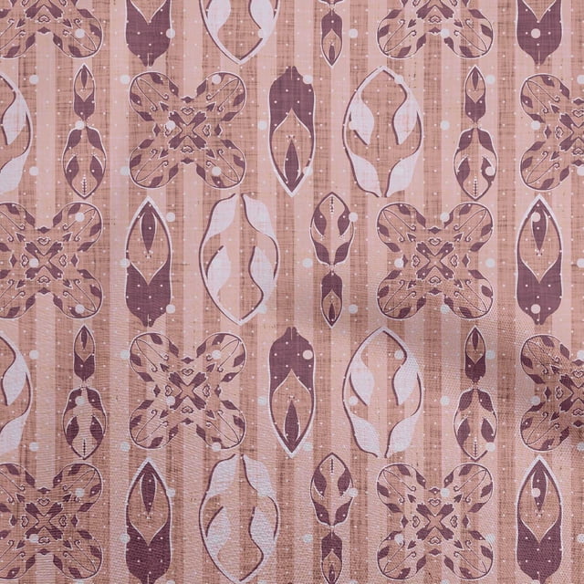 oneOone Rayon Dark Rose Brown Fabric Asian Block Craft Projects Decor Fabric Printed By The Yard 56 Inch Wide