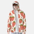 thumbnail image 2 of Balery Hand Drawn Strawberry Men's Women's UPF 50+ Sun Protection Lightweight Hoodie Performance Long Sleeve Shirt for Fishing Running-Medium, 2 of 7