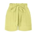 thumbnail image 4 of Tnhcen Women's Summer Casual Shorts · Drawstring Elastic Waist Shorts ·Pre-Shrunk Washed Wrinkle Shorts · Plus Size Pocket Shorts S-2XL, 4 of 8