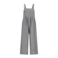 thumbnail image 4 of WOYY Little Girls Loose Fit Overalls Casual Solid Romper Sleeveless Jumpsuit, Sizes 5-6, 4 of 7