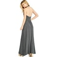 thumbnail image 3 of Loving People Women's Plunging V-Neckline Halter Backless Maxi Dress USA Made (Heather Charcoal, M), 3 of 4