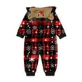 thumbnail image 5 of Mrzhqd Christmas Pajamas For Family Baby Christmas Pajamas Plaid Printed Onesie With Hooded Zipper Sleepwear,Red,Size 0-3 Months, 5 of 5