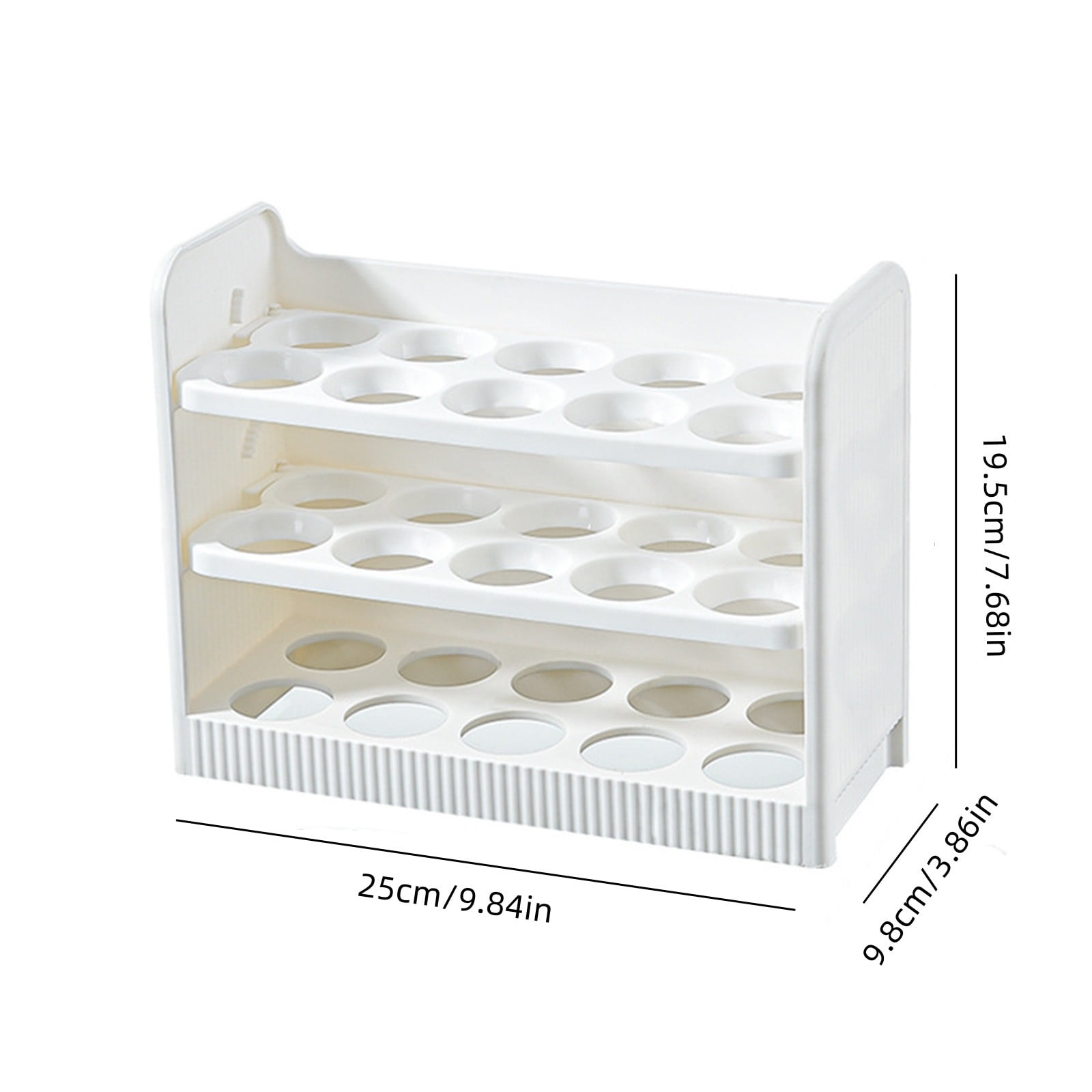 Kuroiy Egg Storage Box Organizer | 3-Tier 30 Egg Holder for Refrigerator Door | Clear Plastic Stackable Fridge Storage Basket | Space Saving Kitchen Pantry Compartment