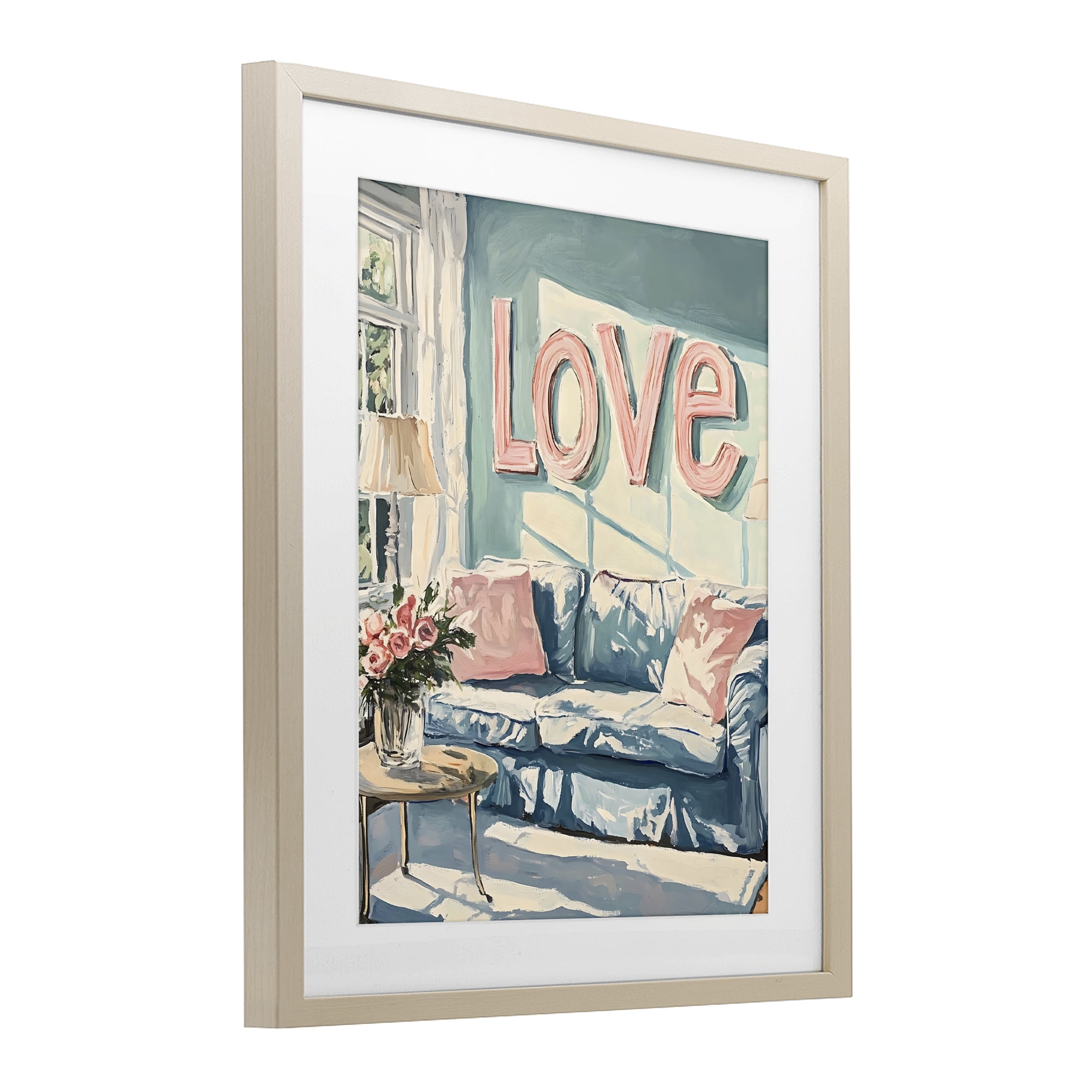 Stupell Industries Love Letters Above Cozy Couch Birch Framed Print Under Glass, design by The Prints Vibe
