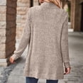 thumbnail image 5 of JGGSPWM Womens Classic Pocket Cardigans Long Sleeve Solid Ribbed Knit Open Front Casual Sweater Coat Khaki M, 5 of 9