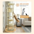 thumbnail image 5 of Demi Bonn 69" Cat Tree Tower for Indoor Large Cats, Fat Cats with Big Hammock, Cat Climbing Tree with Scratching Posts, Condo House and Top Perch, Beige, 5 of 10