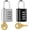 Black & Silver, variant on 2 Pack 4 Digit Combination Padlock with Key Dual Unlock Resettable Waterproof Lock for Luggage Gym Locker Garage Fence