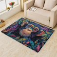 thumbnail image 2 of 3 x 4 Rugs Chimpanzee Monkey Area Rug, Colorful Animal Carpet for Living Room Bedroom Tropical Themed Patterned Indoor Home Decor, Non Slip Soft & Low Pile Small Washable Rug ZH&279, 2 of 7
