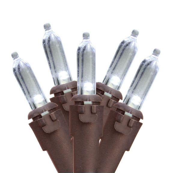 Northlight LED Mini Christmas Lights - White - 11.25' Brown Wire - 35ct