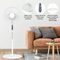 thumbnail image 5 of 16" Pedestal Fan, Adjustable Oscillating DC Standing Fan with Remote for Home, 3 Speeds, Less Noise Cooling Fan, White, 5 of 11