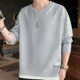 thumbnail image 3 of Sudadera de cuello redondo estilo hip hop para hombre, ropa sin capucha negra para hombre, cuello redondo, estilo coreano, top de lujo de una pieza, 3 of 4