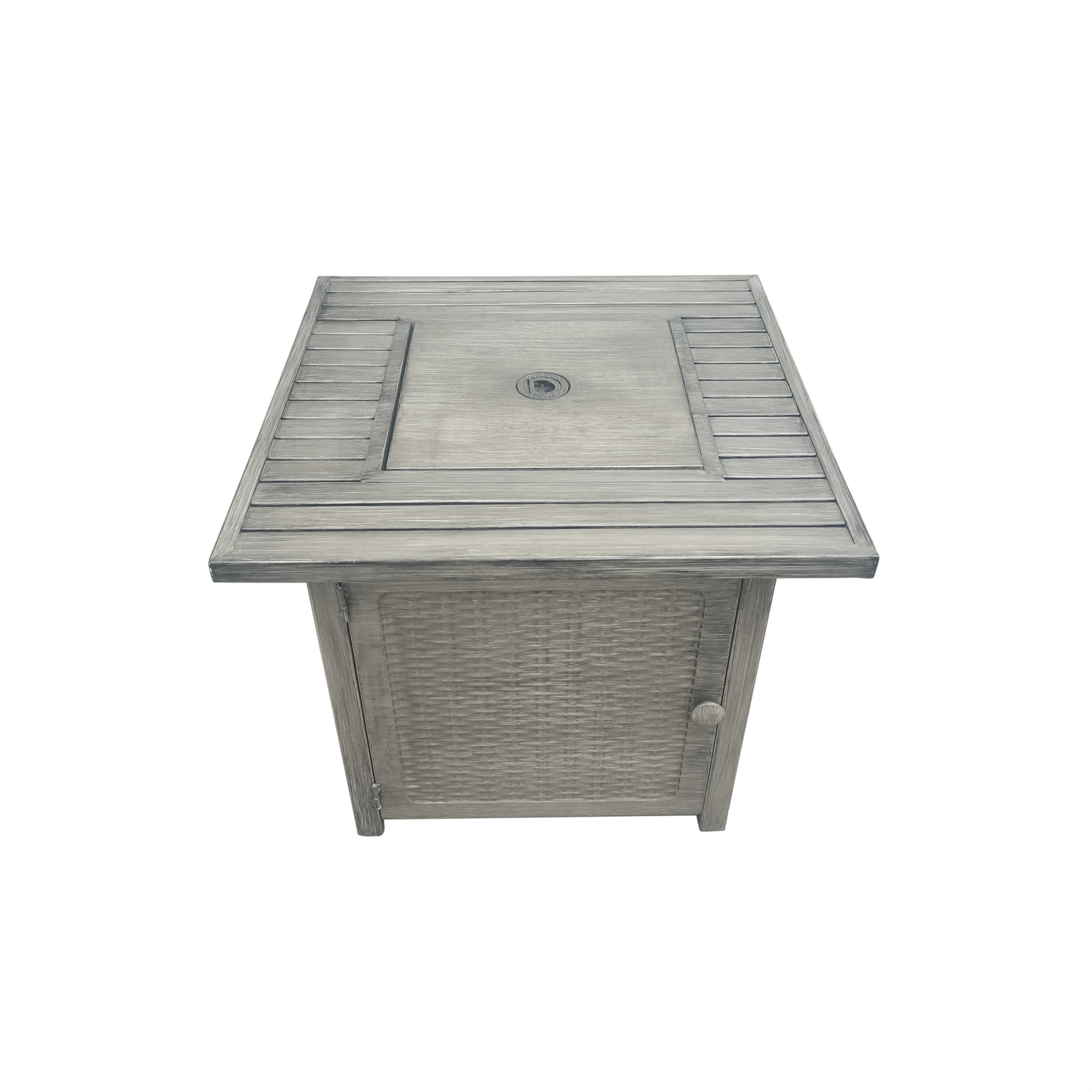 Slat Top Gas Fire Pit Table Light Gray, How To Light A Gas Fire Pit