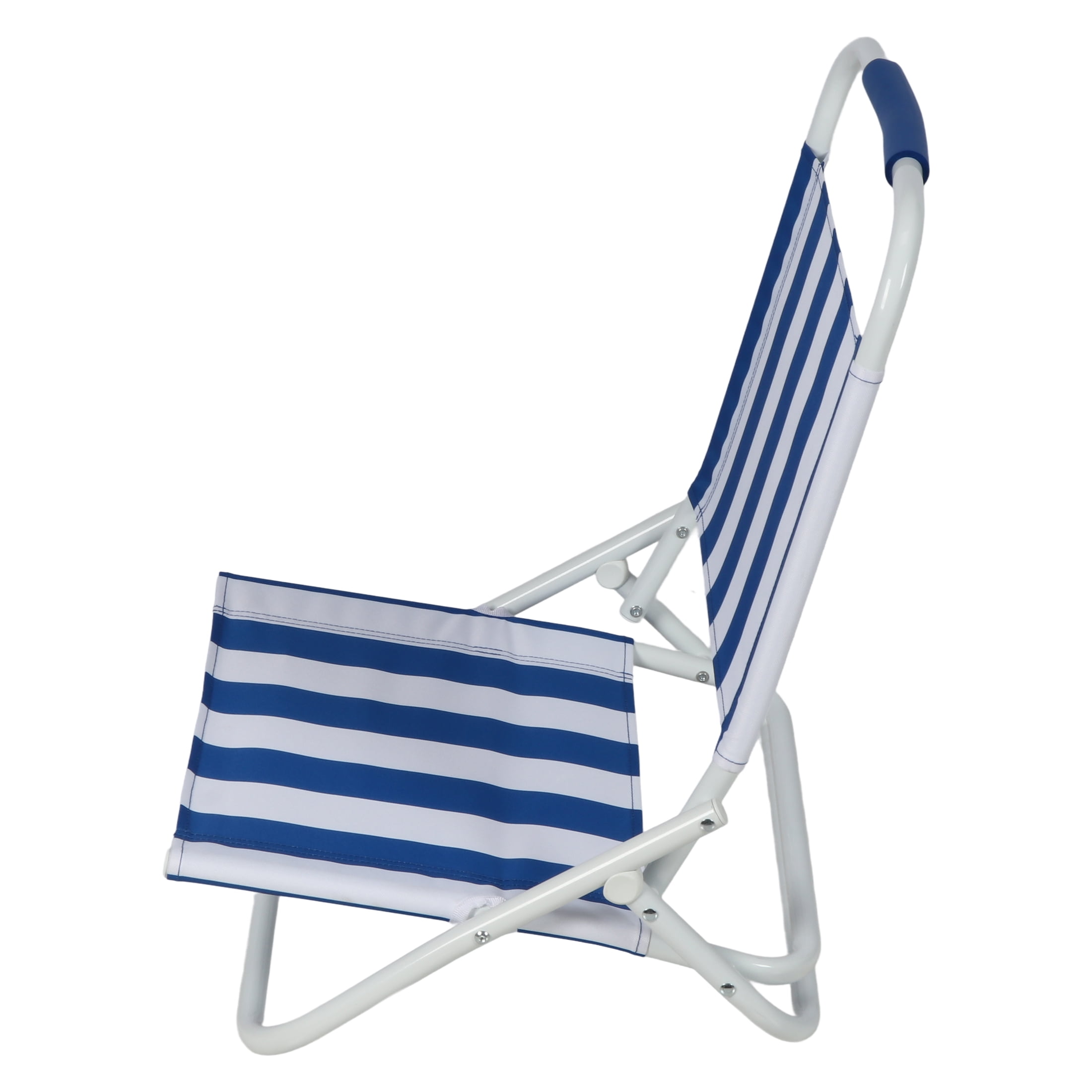 Chaise de plage Mainstays en Sable, Rayée, Bleu et Blanc