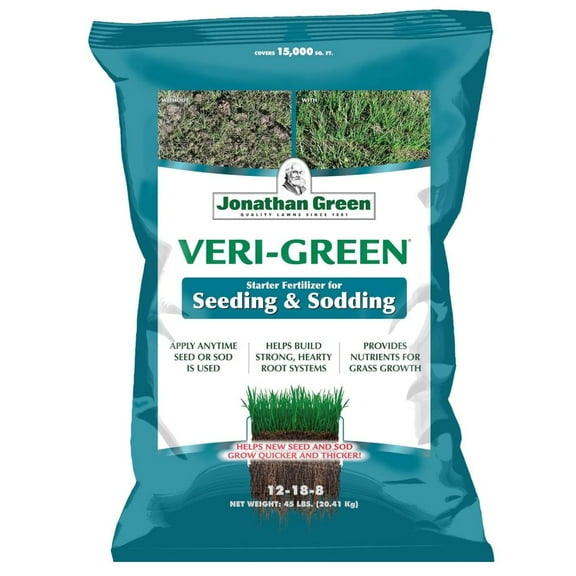 LZQP (16008) Veri-Green Starter Fertilizer for Seeding & Sodding - 12-18-8 Starter Lawn Fertilizer (15,000 Sq. Ft.)
