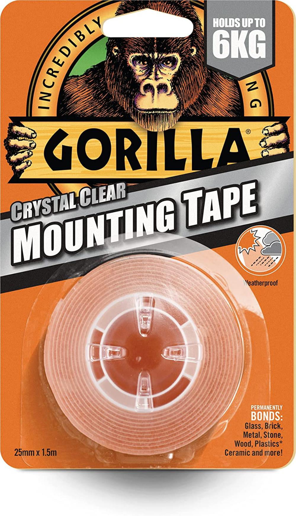 GORILLA MOUNTING TAPE 1.52mCrystal Clear DoubleSidedTough And Weatherproof 
