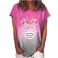 thumbnail image 1 of Camiseta de manga corta con estampado de cuello redondo a la moda navideña para mujer, blusa suelta informal, Tops Fridja gope877, 1 of 4