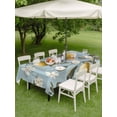 thumbnail image 5 of 60x120 Inch Outdoor Tablecloth with Umbrella Hole Zipper Rectangle Summer Lemon Rectangular Tablecloths Outside Waterproof Botanicals Floral Leaf Watercolor Blue Patio Table Cover for Picnic Party, 5 of 8