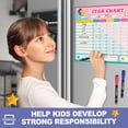 thumbnail image 4 of Magnetic Reward Chart for Kids Dry Erase 13” X 17” Multiple Kids Refrigerator Star Behavior Chore Chart for Kids at Home - Magnetic Whiteboard for Fridge - 6 Dry Erase Markers Included, 4 of 9