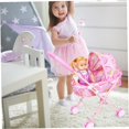 thumbnail image 2 of SURJDE Baby Doll Stroller,Realistic 2 in 1 Baby Stroller for Dolls,Foldable Pram Gift Set with Baby Doll Cartoon Printing Design Baby Stroller with Gift for Dolls 4PCS (A), 2 of 7