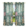 thumbnail image 6 of Yayeee Window Curtains Set of 2 for Living Room Light Filtering 63"x52", Red Christmas Gingerbread, 6 of 7