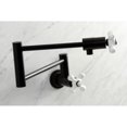 thumbnail image 3 of Kingston Brass KS4100PX Metropolitan Two-Handle 1-Hole Wall Mount Pot Filler Faucet in Matte Black, 3 of 8