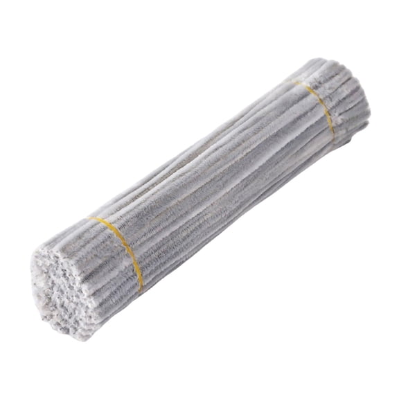 QSTDGVPW Pipe Cleaners Craft Accessories Soft Plush Twist Sticks for Kids DIY Bouquet Light Gray