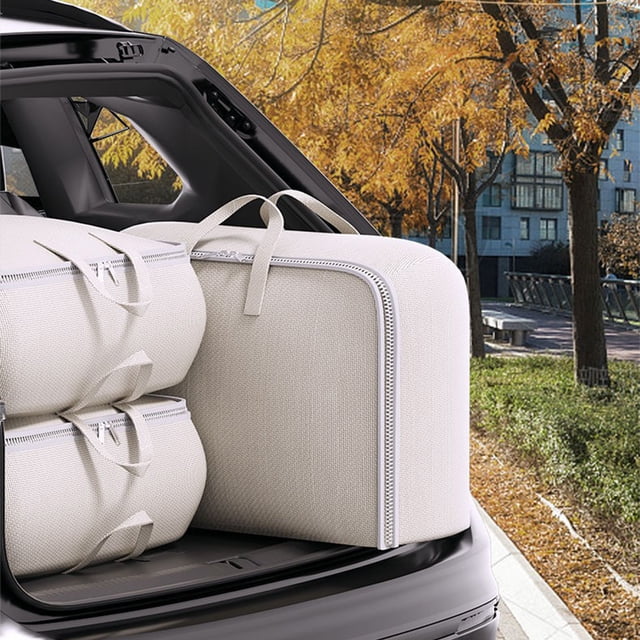 Xihbxyly Bolsa de Almacenamiento de Algodón Resistente, Asas Reforzadas, Gran Capacidad, Cremallera Doble, Ahorra Espacio, Impermeable y Reutilizable, Ideal para Navidad, 70 X 30 X 50 Cm.