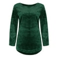 thumbnail image 3 of Endives Womens Thermal Underwear Top Crew Neck Plush Top Long Sleeve Thin Fashion Pullover Tops Plus Size S-5XL, 3 of 4
