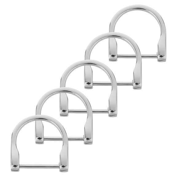 LOLIPPYY 5Pcs Silver Metal D Rings for Purse Making Screw Fastener Hardware for Bags