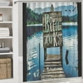 thumbnail image 6 of Orinice Blue Lakeside Cabin Shower Curtain, Life is Better at The Lake Wooden Pier Plants Art Print Bathroom Curtains, Rustic Wood Board Waterproof Cloth Fabric Bathroom Decor Set with Hooks 36x72, 6 of 7