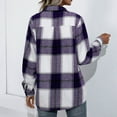 thumbnail image 5 of LYXSSBYX Womens Jackets and Coats Clearance Fashion Women Plaid Printing Cardigan Button Autumn Coat Blouse Outwear Shirts Outwear, 5 of 7