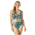 thumbnail image 4 of Coco Reef Elevate Bra Sized Shirred Front Underwire Bikini Top  Cassiss Swirl, 38E, 4 of 4