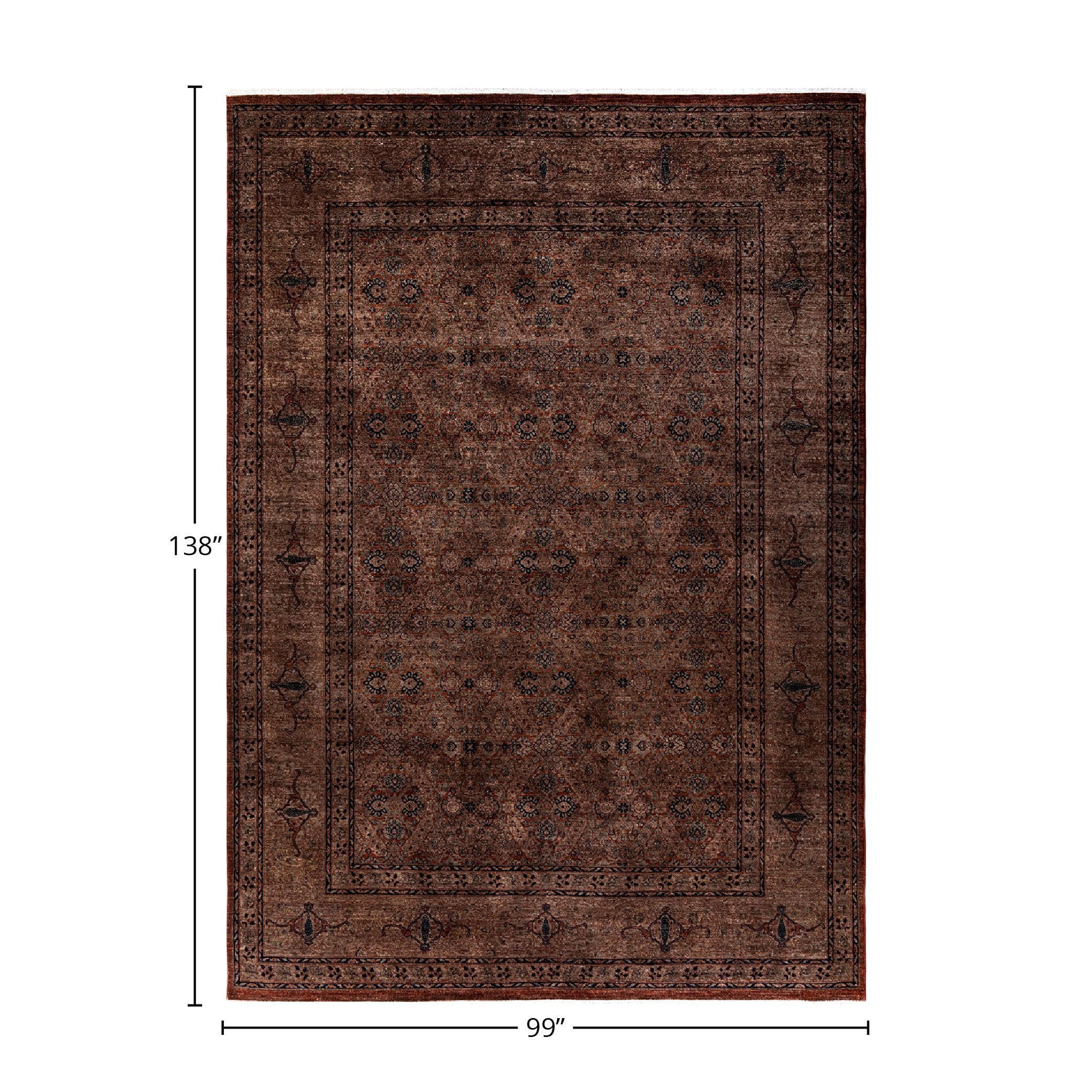 Hand-Knotted Wool Overdyed Contemporary Brown Area Rug 8' 3" x 11' 6"