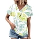 thumbnail image 1 of Tops de Algodón para Mujeres Cuello en V Moda Casual Manga Corta Primavera Verano Top para el Hogar Y Diario, 1 of 6